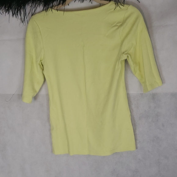 SOFT SURROUNDINGS ribbed neon yellow tshirt small - Picture 5 of 7